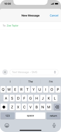 Press the microphone icon and say the required text.