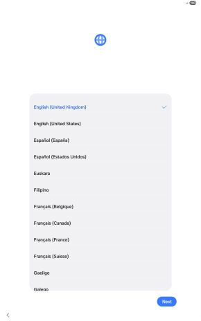 Press the required language. Press the required language.