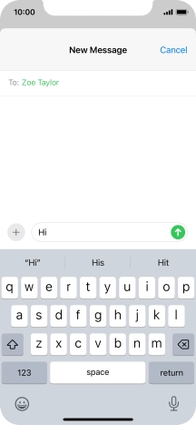 Press the send icon. Press the send icon.