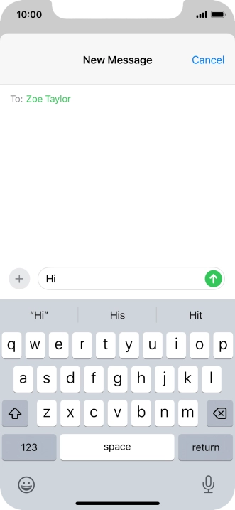 Press the send icon. Press the send icon.