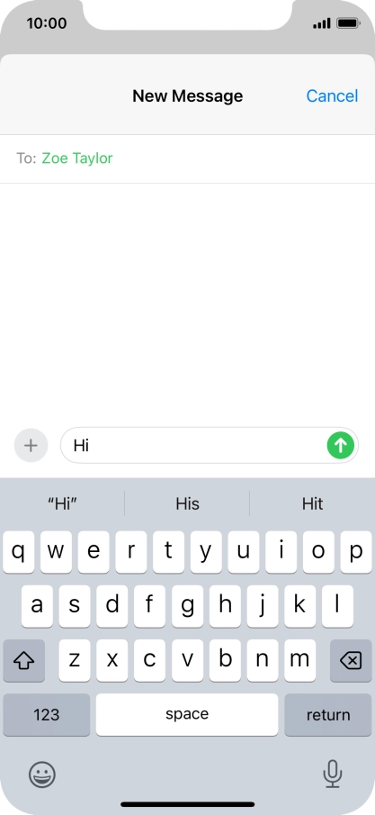Press the send icon. Press the send icon.