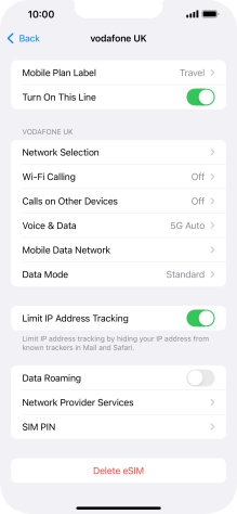 Press Delete eSIM and follow the instructions on the screen to delete your eSIM.