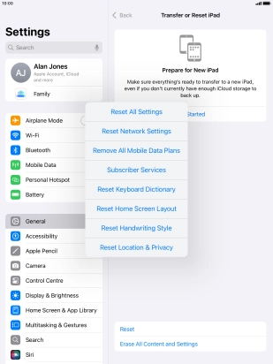 Press Reset All Settings. Press Reset All Settings.