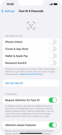 Press Set Up Face ID. Press Set Up Face ID.