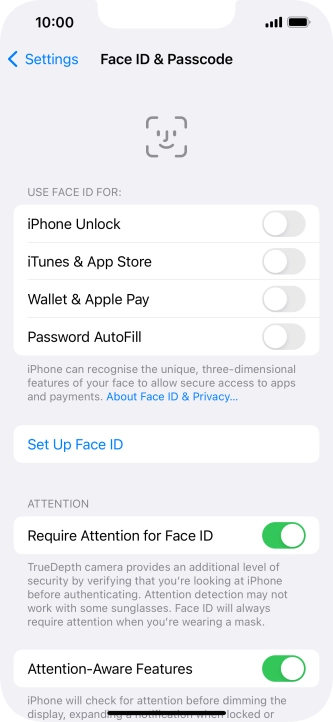 Press Set Up Face ID. Press Set Up Face ID.