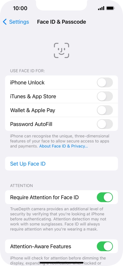 Press Set Up Face ID. Press Set Up Face ID.