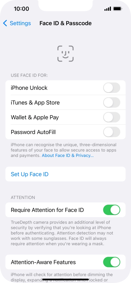 Press Set Up Face ID. Press Set Up Face ID.