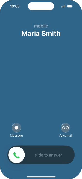 Press and drag the accept call icon right.