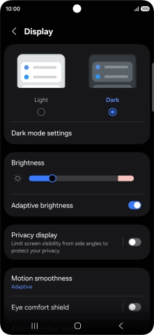 Press Dark mode settings. Press Dark mode settings.