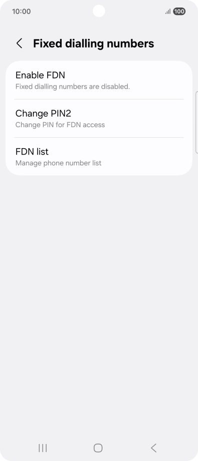 Press Enable FDN.