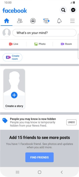 Press the text input field. Press the text input field.