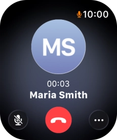 Press the end call icon to end the call and return to the home screen.