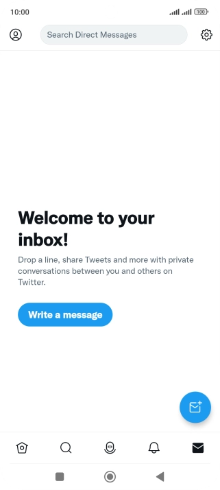 Press the new message icon. Press the new message icon.