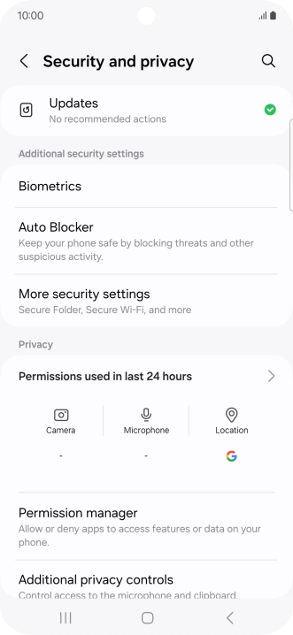 Press Permission manager.