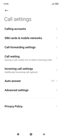 Press Call-forwarding settings. Press Call-forwarding settings.