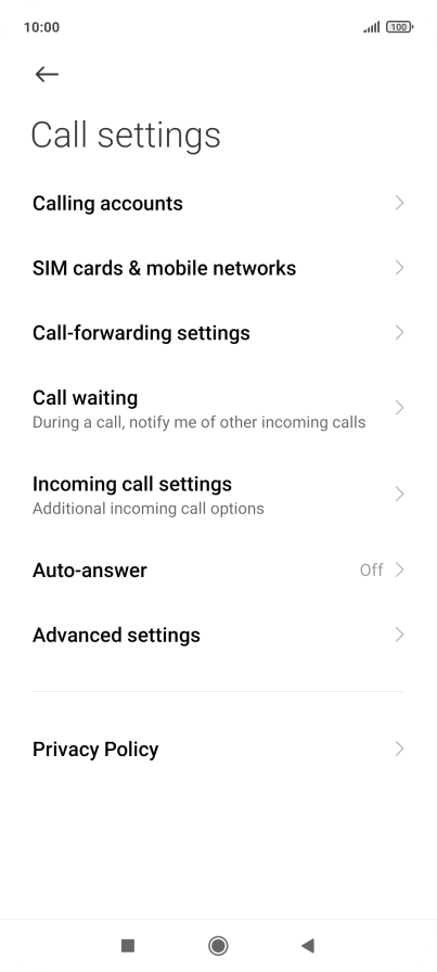 Press Call-forwarding settings. Press Call-forwarding settings.