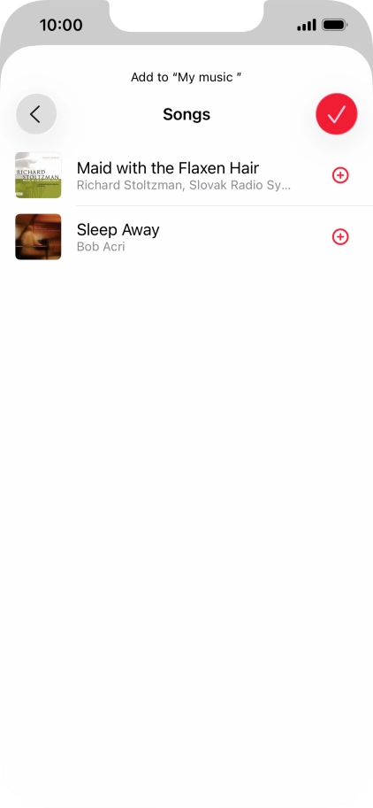 Go to the required category and press the add icon next to the required audio file.
