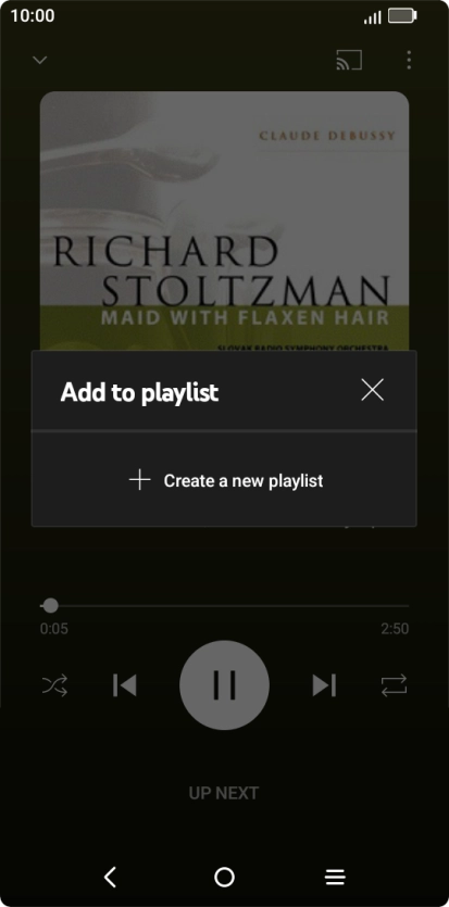 Press Create a new playlist. Press Create a new playlist.