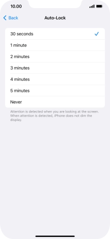 Press the required setting. Press the required setting.
