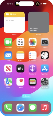 If you have a running application in Dynamic Island, it's displayed at the top of the screen. If you have a running application in Dynamic Island, it's displayed at the top of the screen.