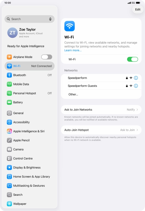 Press the required Wi-Fi network and key in the password for the Wi-Fi network. Press the required Wi-Fi network and key in the password for the Wi-Fi network.