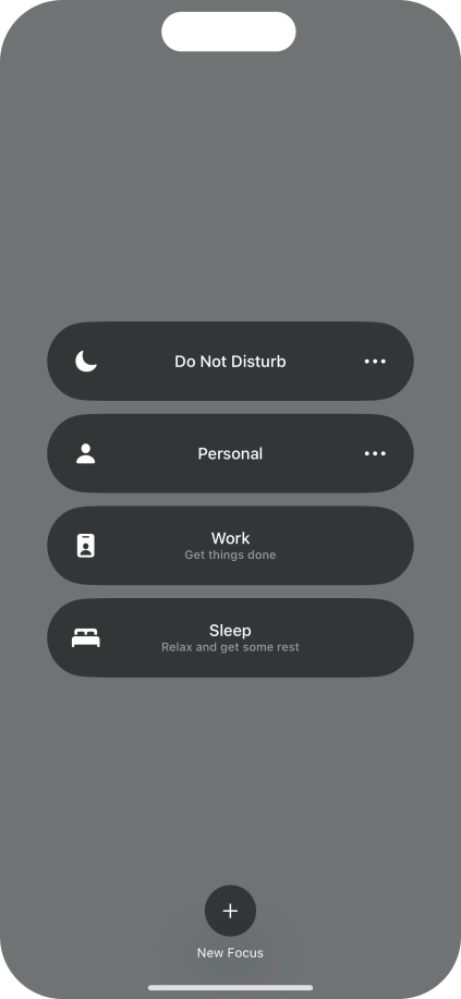 Press the required focus mode to activate or deactivate it immediately.
