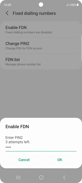Key in your PIN2 and press OK. The default PIN2 is 1111. Key in your PIN2 and press OK. The default PIN2 is 1111.