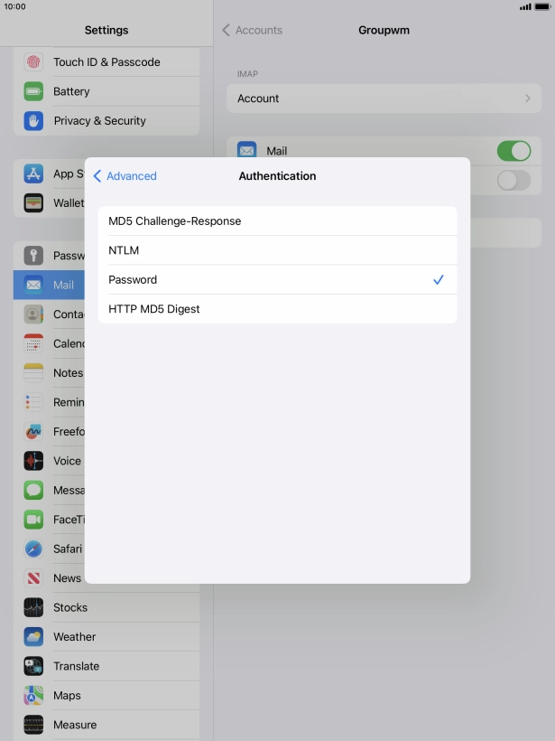 Press Password.