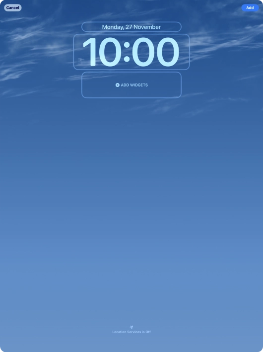To customise the way the lock screen date is displayed, press the date widget and follow the instructions on the screen to select the required widget display mode.