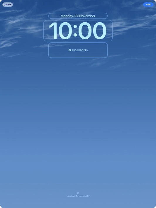 To customise the way the lock screen date is displayed, press the date widget and follow the instructions on the screen to select the required widget display mode.