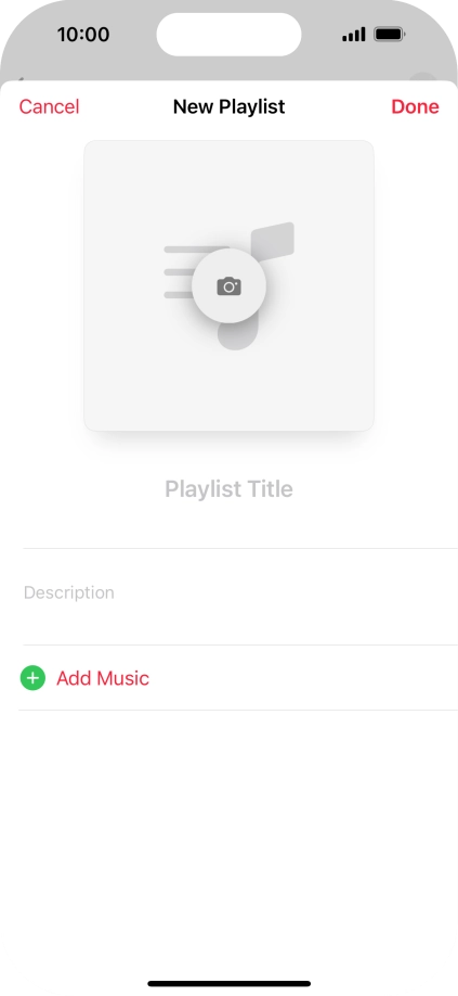 Press the text input field and key in a name for the playlist. Press the text input field and key in a name for the playlist.