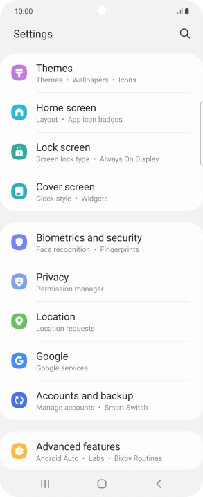 Press Lock screen.