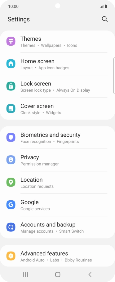 Press Lock screen.