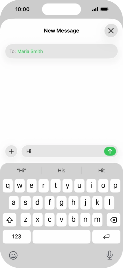 Press the send icon. Press the send icon.