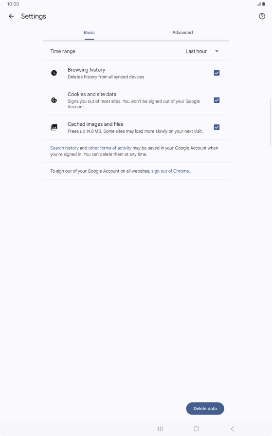 Press the fields next to the required data types. Press the fields next to the required data types.
