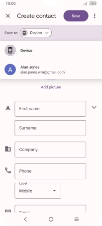 Press the required Google account. Press the required Google account.