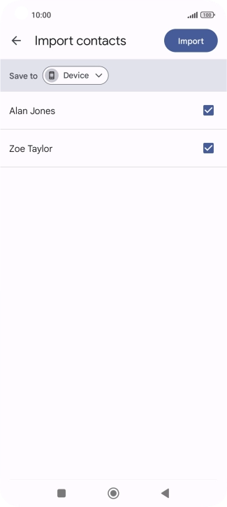 Press the fields next to the required contacts to select them. Press the fields next to the required contacts to select them.