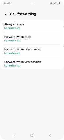 Press the required divert type.