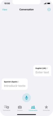 Press the microphone icon and say the required word or sentence.