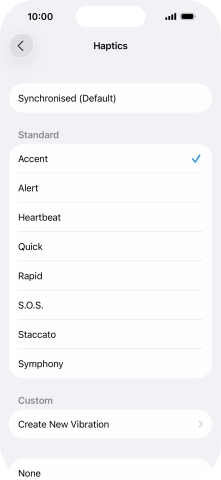 Press the required setting to turn on the function.
