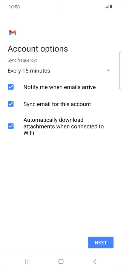If this screen is displayed, you email account has been recognised and set up automatically. Follow the instructions on the screen to key in more information and finish setting up your phone. If this screen is displayed, you email account has been recognised and set up automatically. Follow the instructions on the screen to key in more information and finish setting up your phone.
