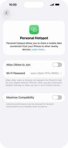 Press Wi-Fi Password and key in the required password. Press Wi-Fi Password and key in the required password.
