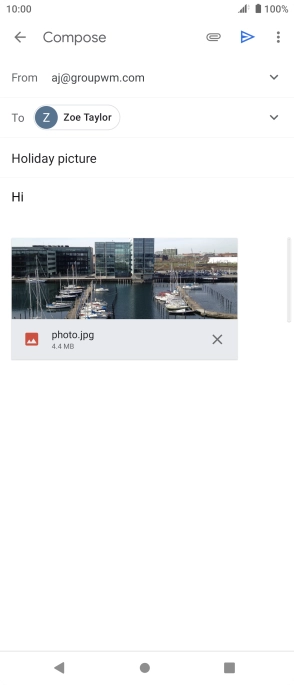 Press the send icon. Press the send icon.