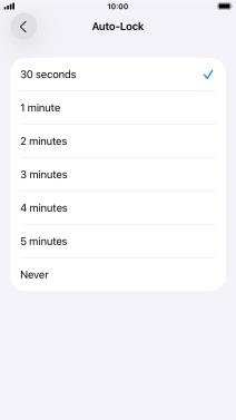 Press the required setting.