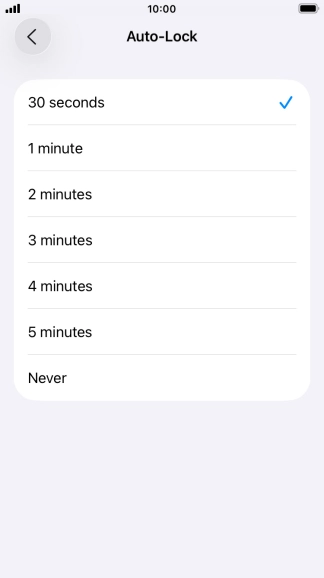 Press the required setting.