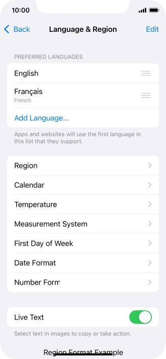 To subsequently select another language as the default language, press the move icon next to the required language and drag it to the top of the list. To subsequently select another language as the default language, press the move icon next to the required language and drag it to the top of the list.