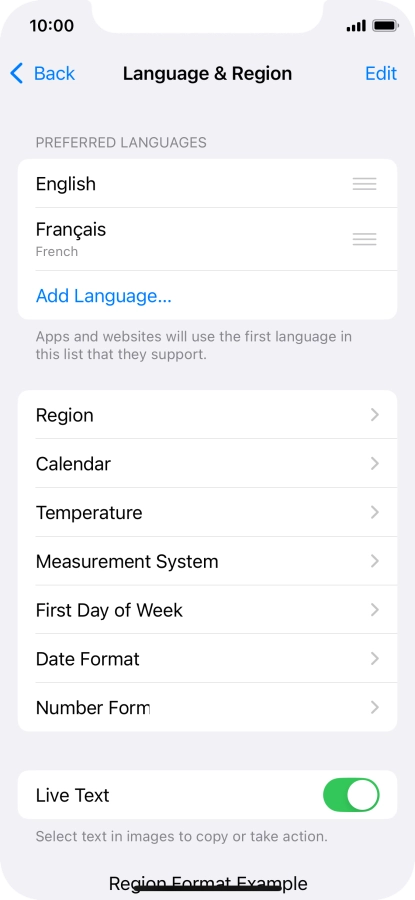 To subsequently select another language as the default language, press the move icon next to the required language and drag it to the top of the list. To subsequently select another language as the default language, press the move icon next to the required language and drag it to the top of the list.