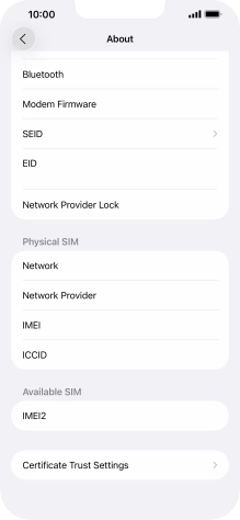The Network Provider Lock status is displayed next to Network Provider Lock.