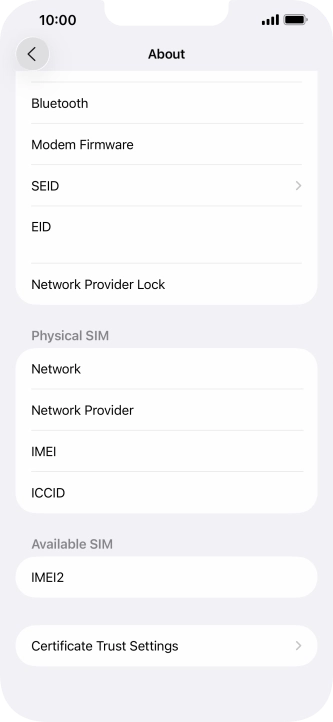 The Network Provider Lock status is displayed next to Network Provider Lock.
