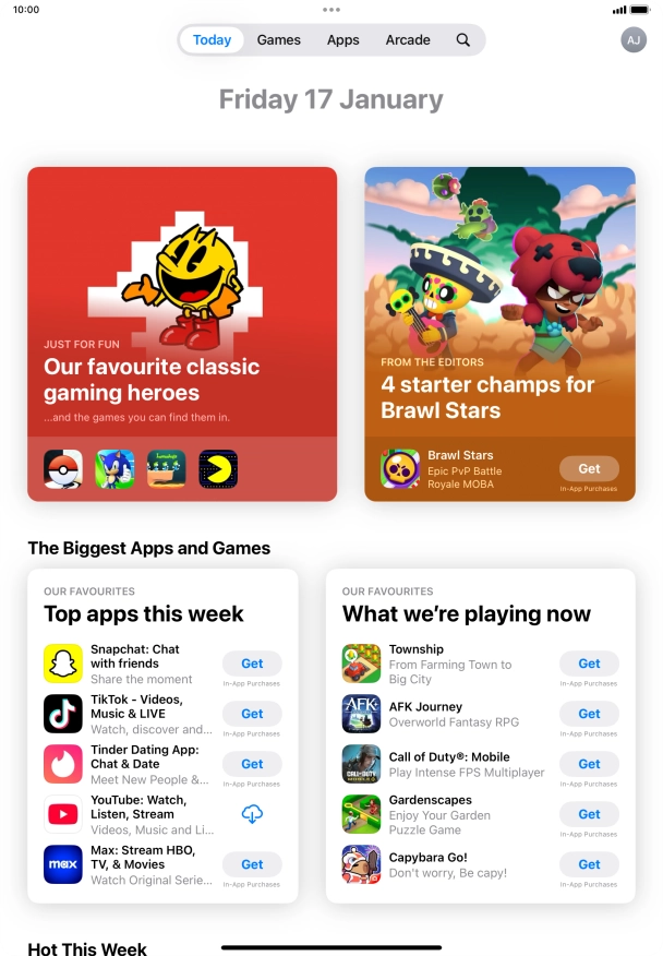 Press the search icon. Press the search icon.